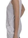 PINK MEMORIES Vest elegant din bumbac fără mâneci, alb imaculat - imagine 2