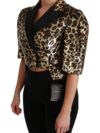 Dolce & Gabbana Sacou scurt cu imprimeu leopard auriu - imagine 3