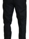 Dolce & Gabbana Pantaloni Croiți Eleganți Negri din Lână Virgină - imagine 3