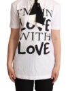 Dolce & Gabbana Tricou din mătase și bumbac cu slogan Chic Love - imagine 2