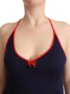 Roccobarocco Rochie Midi Halter din Bumbac Albastru Marin - imagine 4