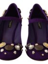 Dolce & Gabbana Pantofi cu toc din suede elegant cu butoane din bijuterii - imagine 2