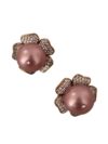 Cercei clip-on florali eleganți cu cristale și perlă falsă Dolce & Gabbana - imagine 3