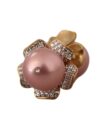 Cercei clip-on florali eleganți cu cristale și perlă falsă Dolce & Gabbana - imagine 6