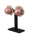 Cercei clip-on florali eleganți cu cristale și perlă falsă Dolce & Gabbana - imagine 7