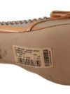 Dolce & Gabbana Pantofi cu toc din plasă bej elegant, cu lanțuri argintii - imagine 6