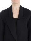 KAALE SUKTAE Palton lung elegant drapat negru cu accente roșii - imagine 5