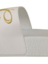 Dolce & Gabbana Sandale Chic din Piele Albă cu Broderie Aurie - imagine 5