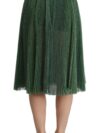 Fustă Midi A-Line Plisată Metalică Verde Dolce & Gabbana - imagine 3