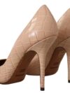 Dolce & Gabbana Pantofi cu toc din piele bej nude - imagine 8
