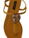 Sandale plate T-Strap cu inimă Dolce & Gabbana - imagine 2