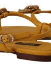 Sandale plate T-Strap cu inimă Dolce & Gabbana - imagine 5