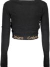 Cardigan Elegant cu Guler în V și Butoni Calvin Klein cu Accente Contrastante - imagine 2