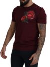 Dolce & Gabbana Tricou Elegant cu Motif de Trandafiri Bordeaux - imagine 2