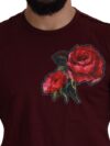 Dolce & Gabbana Tricou Elegant cu Motif de Trandafiri Bordeaux - imagine 4