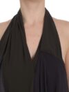CORA GROPPO Bluză Elegantă cu Guler Halter în Gri și Albastru - imagine 4
