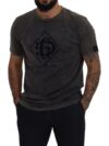 Dolce & Gabbana Tricou Gri din Bumbac cu Logo DG Decolorat - imagine 5