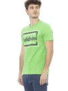 Baldinini Trend Tricou Verde din Bumbac cu Imprimare Chic pe Față - imagine 2