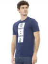 Baldinini Trend Tricou Albastru din Bumbac cu Imprimare Pe Față - imagine 2