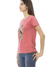 Trussardi Action Tricou Elegant din Bumbac Roz - imagine 2