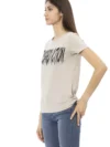 Trussardi Action Tricou Elegant Bej cu Maneci Scurte și Guler Rotund - imagine 2