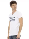 Trussardi Action Tricou V-Neck Sophisticat cu Print Artistic - imagine 2