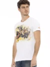Trussardi Action Tricou Casual Alb cu Accent Grafic - imagine 2