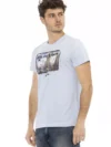 Trussardi Action Tricou Casual Albastru Deschis pentru Bărbați - imagine 2