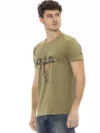 Trussardi Action Tricou Elegant Verde cu Print Artistic pe Față - imagine 2