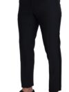 Dolce & Gabbana Pantaloni Eleganți Negri din Amestec de Lână - imagine 2