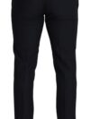 Dolce & Gabbana Pantaloni Eleganți Negri din Amestec de Lână - imagine 3