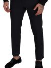 Dolce & Gabbana Pantaloni Eleganți Negri din Amestec de Lână - imagine 4