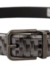 Curea din piele italiană elegantă Dolce & Gabbana în gri sofisticat - imagine 3
