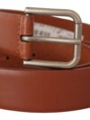 Curea din piele elegantă Dolce & Gabbana cu cataramă metalică - imagine 2