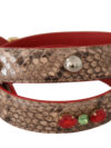Dolce & Gabbana Curea din piele de piton maro chic - imagine 2