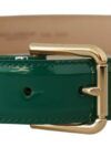 Curea Elegantă Verde din Piele Dolce & Gabbana cu Detalii Aurii - imagine 3
