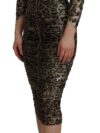 Rochie midi bodycon elegantă cu imprimeu leopard Dolce & Gabbana - imagine 2