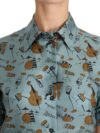 Bluză Elegantă Multicoloră din Mătase cu Guler Dolce & Gabbana - imagine 2