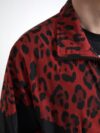 Jachetă cu fermoar Dolce & Gabbana roșie cu imprimeu leopard - imagine 4