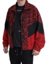 Jachetă cu fermoar Dolce & Gabbana roșie cu imprimeu leopard - imagine 5