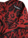 Jachetă cu fermoar Dolce & Gabbana roșie cu imprimeu leopard - imagine 6