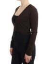 Cavalli Cardigan Cropped din Lână Virgină Maro Elegant - imagine 2