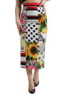 Fustă midi Dolce & Gabbana din patchwork cu talie înaltă - imagine 2