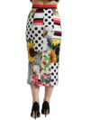 Fustă midi Dolce & Gabbana din patchwork cu talie înaltă - imagine 3