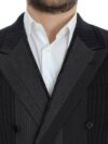 Dolce & Gabbana Sacou Slim Fit din Lână Gri cu Dungi - imagine 5