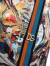 Dolce & Gabbana Pantaloni de trening eleganți din satin cu imprimeu marmorat multicolor - imagine 4
