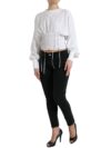 Dolce & Gabbana Top Cropped Elegant din Dantelă Albă cu Șireturi - imagine 2