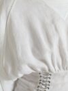 Dolce & Gabbana Top Cropped Elegant din Dantelă Albă cu Șireturi - imagine 4