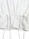 Dolce & Gabbana Top Cropped Elegant din Dantelă Albă cu Șireturi - imagine 6
