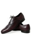 Dolce & Gabbana Pantofi Derby Eleganți din Piele Burgundy - imagine 7